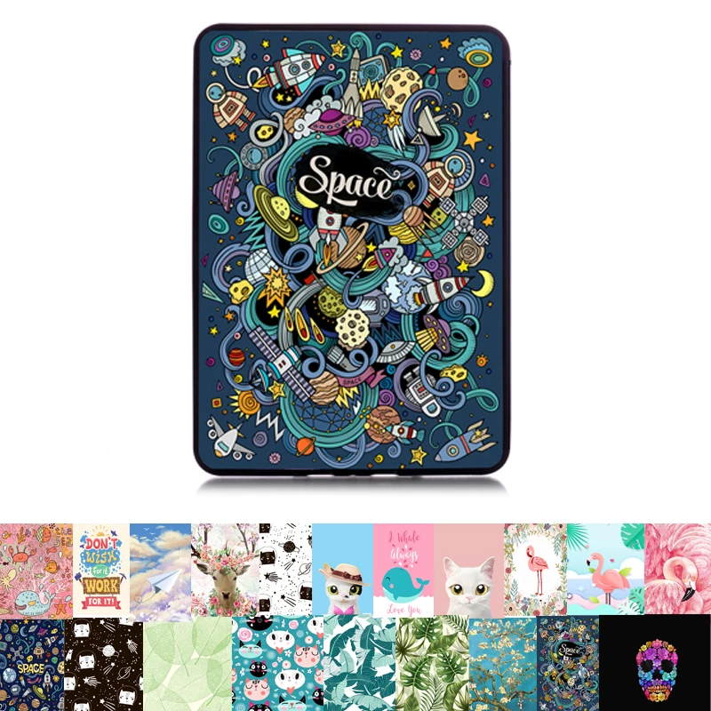 

soft TPU case for Kindle paperwhite 2018 4 10th generation print cover 6'' ereader kindle protective shell cute print ebook case