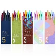 

10Pcs/set Kaco Pure ABS Gel Ink Pens Set Multi Color Retro Design Drawing Liner Retractable Marker Stationery Office School