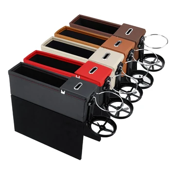 

New Driver Side Car Seat Crevice Gap Storage Box for Pocket Organizer Phone Holder PU Leather Universal 5 Color