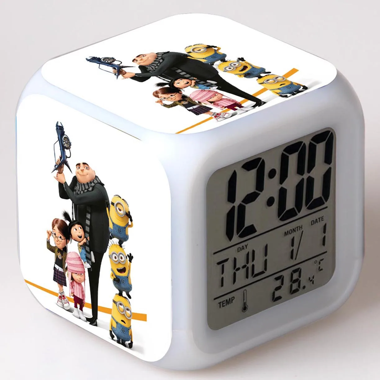 Миньоны мультяшный будильник детские игрушки Led reloj будильник, цифровой Электронные часы с будильником Пробуждение свет стол reveil wekker - Color: 17