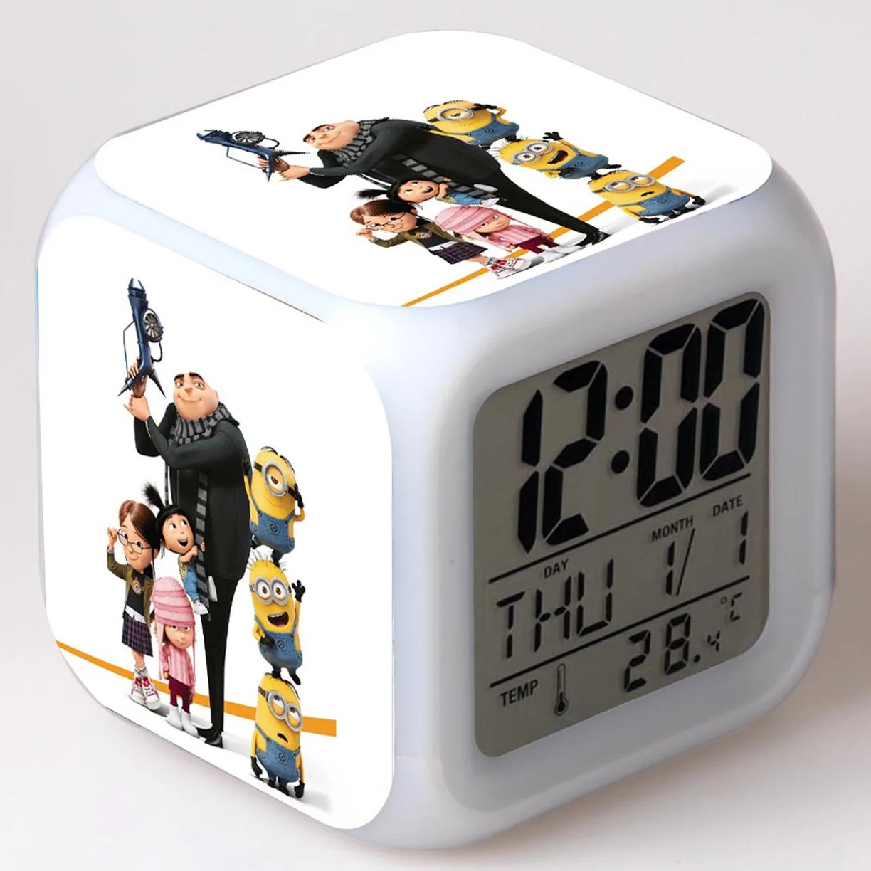 17 Миньоны мультяшный будильник детские игрушки Led reloj будильник, цифровой Электронные часы с будильником Пробуждение свет стол reveil wekker - Color: 17