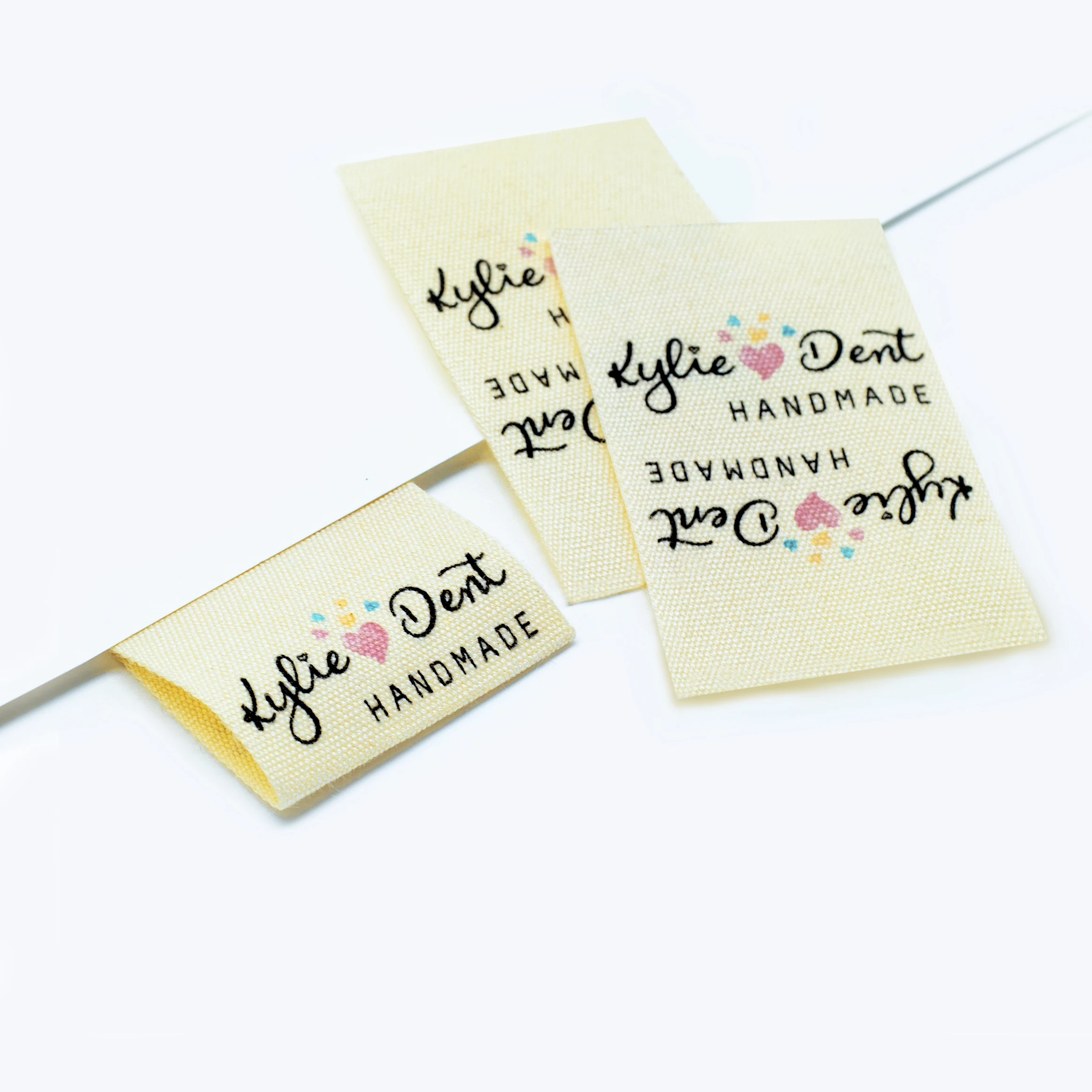 

Custom Sewing label, Logo or Text - fold Tags, Personalized Brand , Printing Labels, sew on label (FR096)