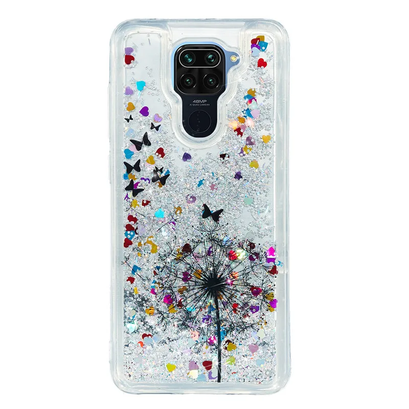 Redmi Note 9 Soft Case on For Funda Xiaomi Redmi Note 9 Case Xiomi Redmi Note 9 Cover Dynamic Liquid Glitter Phone Cases Etui xiaomi leather case case Cases For Xiaomi