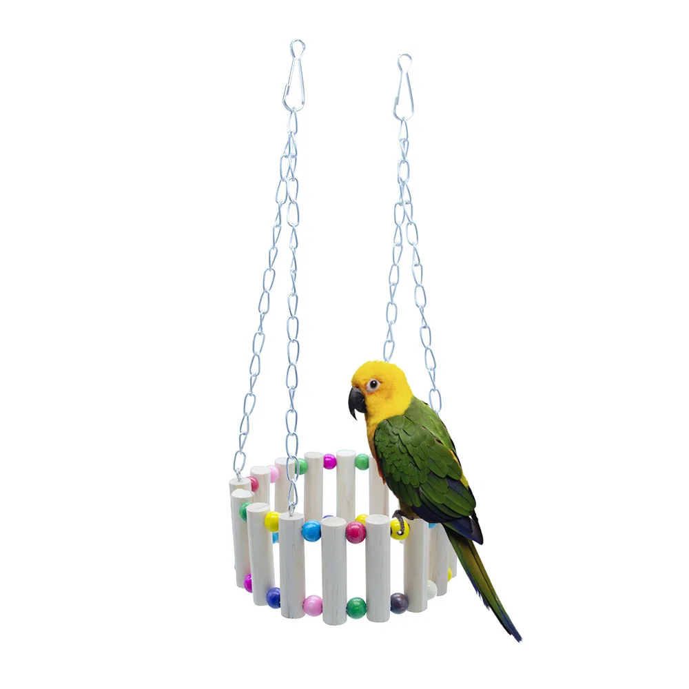 Climbing ladder fence parrot toy platform swing ring | Дом и сад
