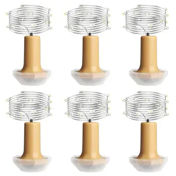 

6pcs 9 LEDS Wine Bottle Lights Outdoor Solar Lamp Colorful Fairy Mini String Lights Holiday Party Christmas Waterproof Lights