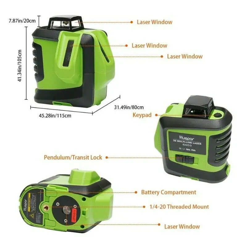 PINTUDY 6 Green Cross Line Laser Level with 1 Dots Self Leveling+Traget Card 622G Niveles Para Construcion Vertical Horizon IP54