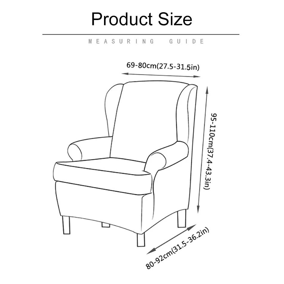 Sloping Arm Wing Back Jacquard Sofa Covers Chair Cover Elastic Armchair Wingback Chair Wing Back Stretch SlipCover Protector Sloping Arm Wing Back Jacquard Sofa Covers Chair Cover Elastic Armchair Wingback Chair Wing Back Stretch SlipCover Protector