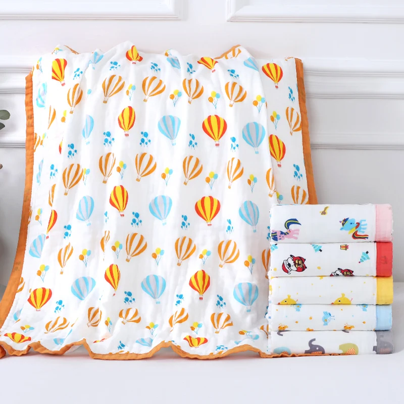 Cobertores do Bebê Camadas de Musselina Algodão Bebê Dormir Cobertor Swaddle Respirável Infantil Crianças 120*150cm 6 7 crianças cobertores do bebê 120*150cm