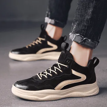 

New Autumn Winter Men High Top Comfortable Keep Warm Boots Combat Outdoor Shoes Men Fashion Sports Walking Shoes I5-08
