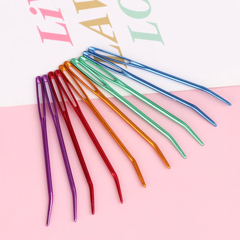 Patches 2/10pc Yarn Knitting Needles Tapestry Bent Tip Needles For Crochet Large Eye Curve Blunt Needle Yarn Weaving Needle Sewing Tool sewing marker pens