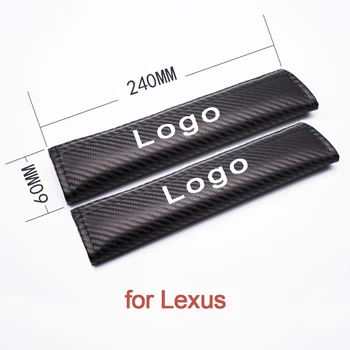 

2x Carbon Fiber Leather Car Seat Belt Covers Logo Safety Belt Cover For LEXUS RX270 ES200 ES300 GX LS LX NX IS GS CT Car Styling