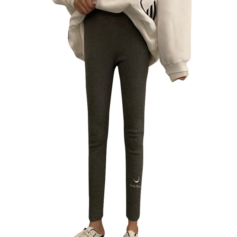 DH Женская одежда, женские леггинсы, женские леггинсы с вышитыми буквами, обтягивающие эластичные брюки, леггинсы Mujer - Цвет: DH