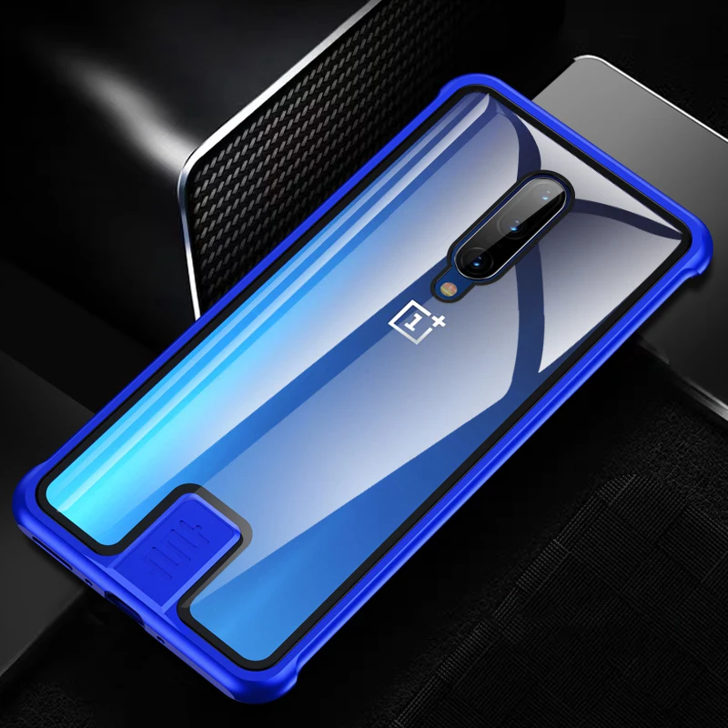 Для OnePlus 7 Pro Чехол 9H прозрачное закаленное стекло и алюминиевый металлический