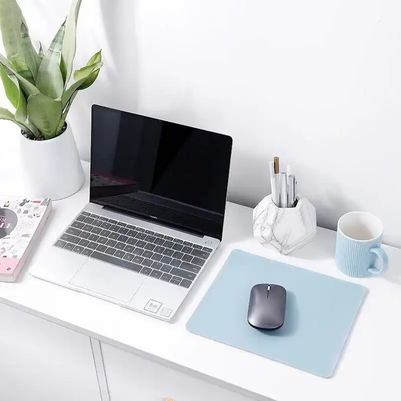 PU Leathe Mouse Pad Doublesided Laptop Computer Desk Mat Home Office