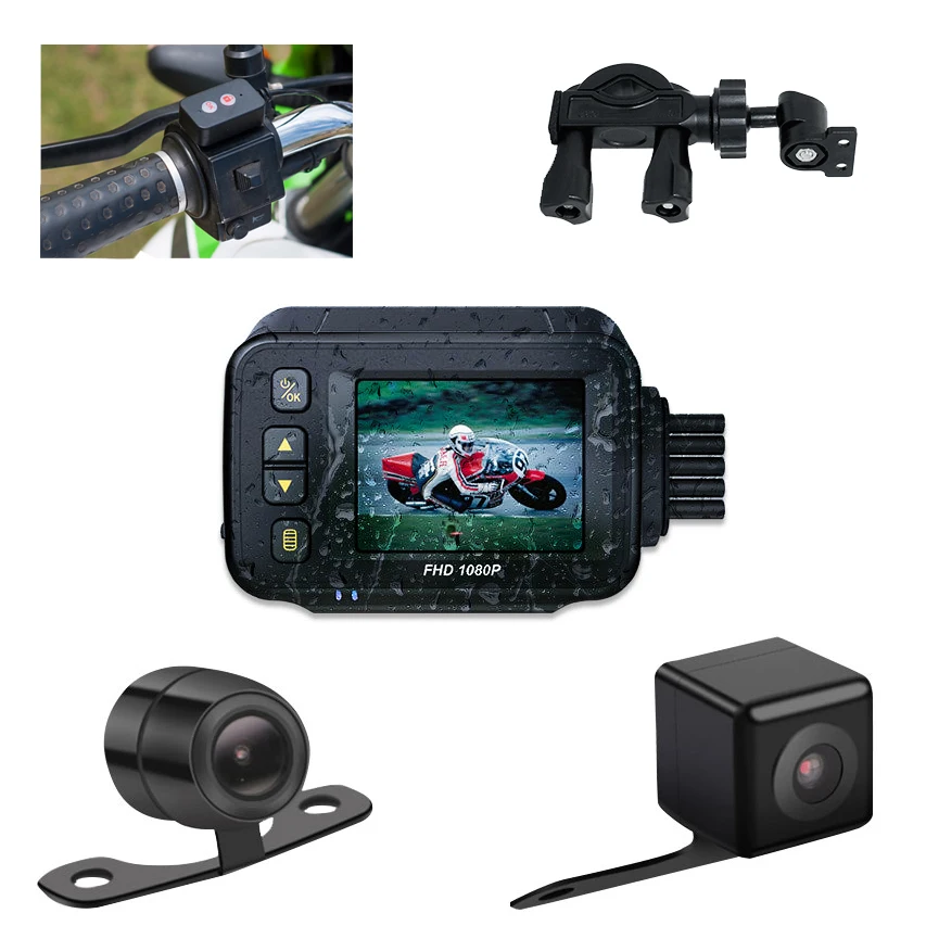 DVR Motorcycle Camera GPS WIFI Motorbike Dash Cam 2 Channel 1080P Moto Bike  Dashcam Motorcycle Black Box Bicycle Recorder - AliExpress