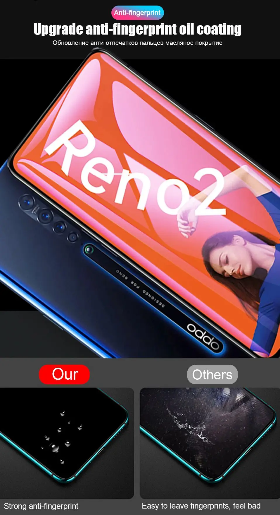 6D Tempered Glass for OPPO Reno 2 Reno2 Z Screen Protective Full Cover Glass for OPPO Realme 3 5 Pro X Q C1 C2 A9-2020 AX5S film (7)