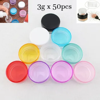 

50PCS X 3G Empty Cosmetic Containers Plastic Jars Face Cream Lip Makeup Lotion Sample Containers Jar Travel Skincare Container