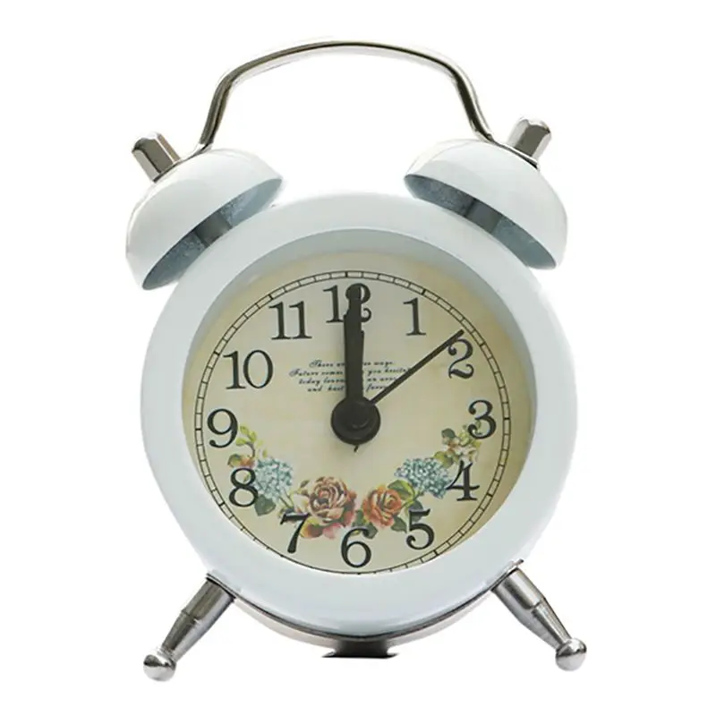 Популярные часы маленькая кровать будильники креативные милые мини металлический маленький будильник настольные часы будильник прекрасная игрушка для спальни дома - Цвет: W