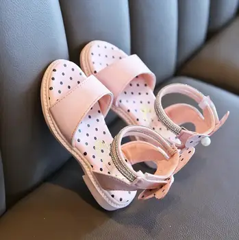 

New Girls Shoes Flat Heel Sandals Kids Girls Spring Summer Kids Shoes Princess Dress Bow Fashion Sandal Teenage Girls