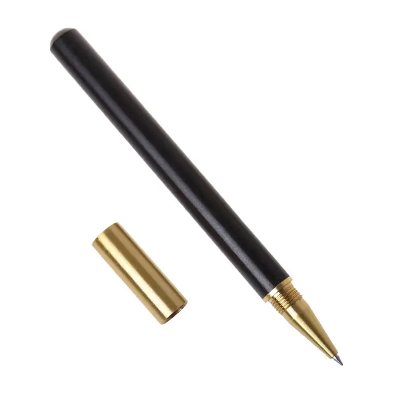Деревянная латунная шариковая ручка 0,5 мм с черными чернилами, Шариковая ручка для подписи тонкий инструмент для письма канцелярские принадлежности студенческий подарок