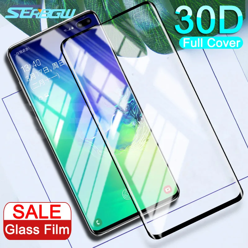 30D закаленное стекло с закругленными краями для samsung Galaxy S10 S9 ...