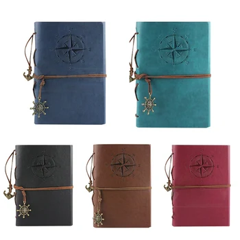 

1 Pc New Updated New Addition 23*16cm Vintage Leaf Faux Leather Pirate Cover Travel Journal 5 Colors Notebook