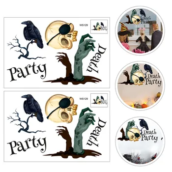 

2 Pcs Three-dimensional Durable Self-adhesive Portable Door Stickers Wall Stickers Wall Poster for Restaurant Home