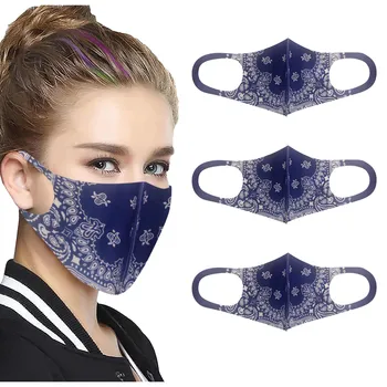 

3pc Adult Print Ice Silk Mask Washable Against s And Haze Mouth Cover Reuseable Washable Mouth Mask mondmaskers masques