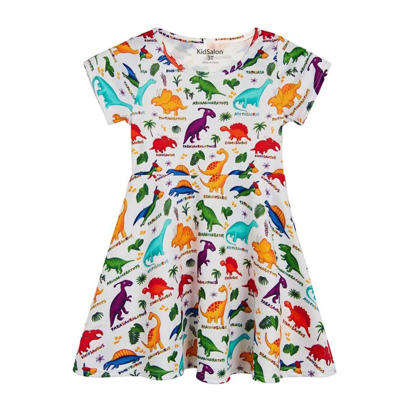 Vestidos/летнее платье для девочек; коллекция года; Брендовое платье принцессы с изображением единорога; Детский костюм; одежда для детей; платье для малышей с изображением фламинго; От 1 до 6 лет