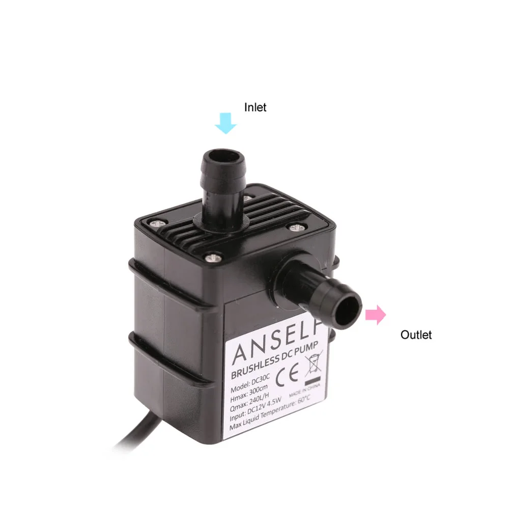 Мини DC12V 4,5 W микро Бесщеточный Водяной масляный насос Водонепроницаемый подводный фонтан аквариумный циркулирующий 240л/ч Лифт 300 см