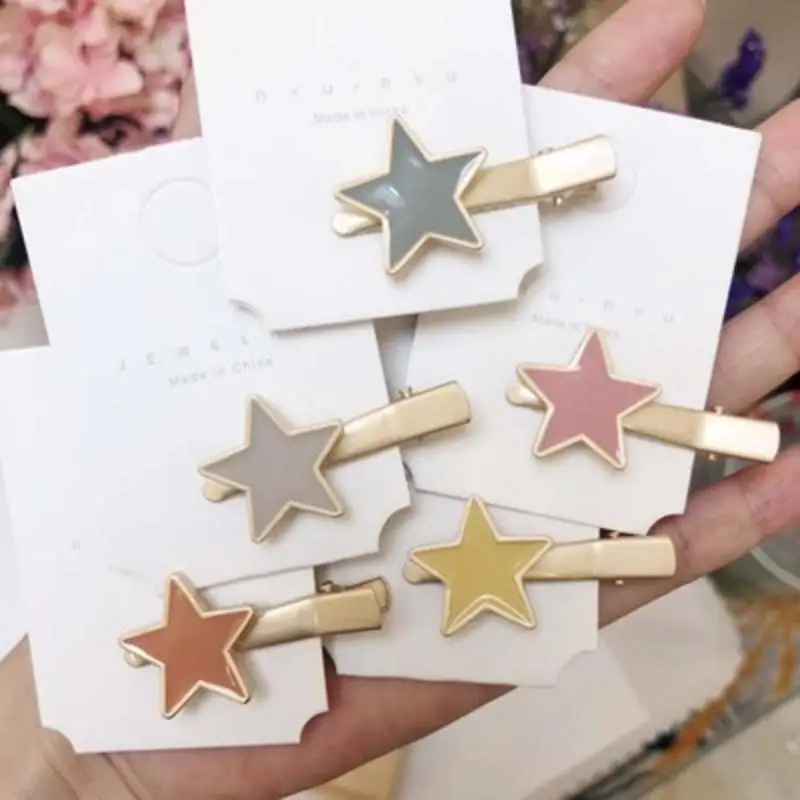 

1 SET Korea Geometric Irregular Metal Hairpins Imitiation Pearl Star Leaf Shape Hair Clips Hair Accessories for Women Girls Drop