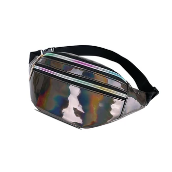 

Colorful Laser Crossbody Bag Women Sports Waist Bag PU Leather Shoulder Bag Waterproof Chest Bag Travel Organizer