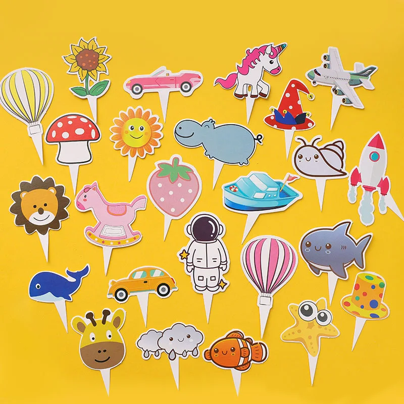 

Бумажный Топпер для кексов на день рождения детей, Милые Подсолнухи, ракеты, украшение для торта на день рождения, детвечерние, товары для выпечки тортов, 40 шт.