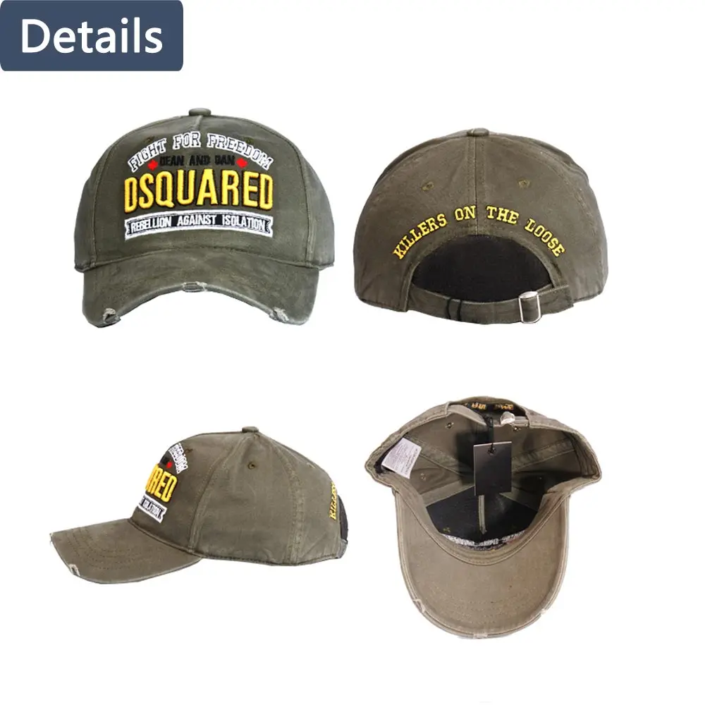 Baratos Gorra de béisbol de estilo europeo y americano de algodón bordado DSQ para hombre gorra de béisbol de protección solar para mujeres estilo universitario sombrero AliEx
