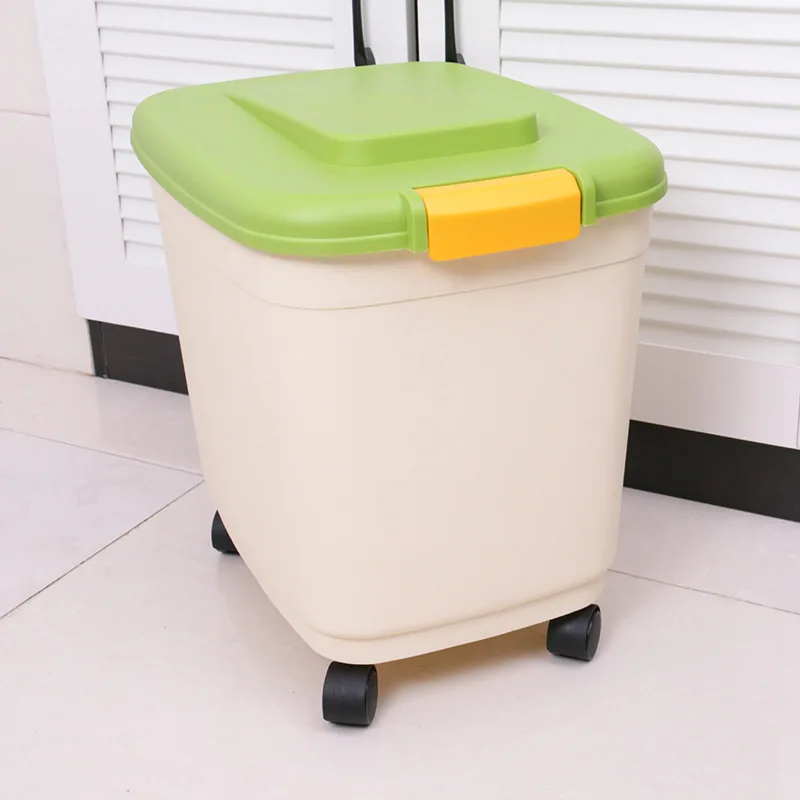 

10Kg with Roller Sealing Ring Plastic chu liang tong Pet Food Bucket Dog Food Cat Food Sealed Bucket