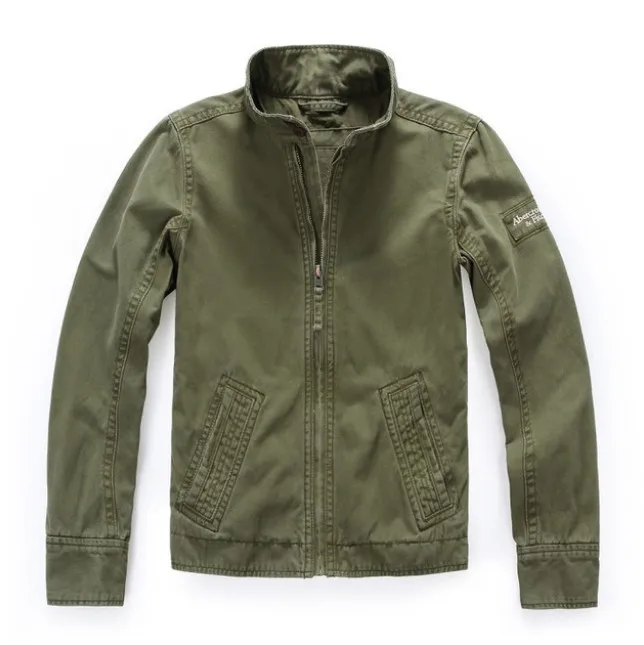 Army Green Стиль сафари куртка для мужчин хлопок мульти-карман стенд воротник осень классический Маскировочный, армейский, зеленый молния карго джинсовые куртки DS50927 - Цвет: Army Green