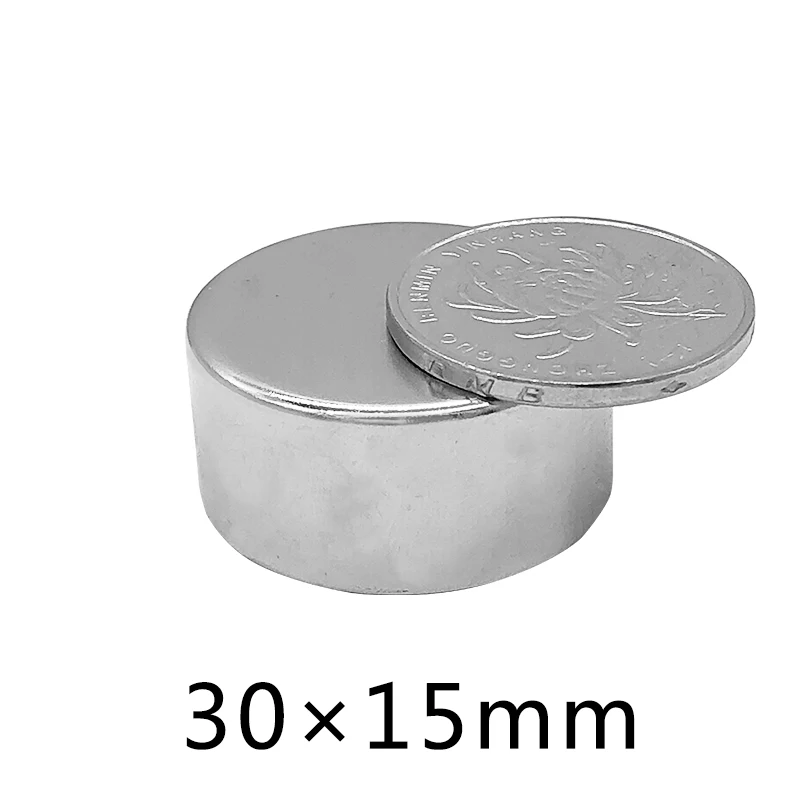 

1/3/7pcs Neodymium magnet 30x15 Rare Earth small Strong Round permanent 30*15mm fridge Electromagnet NdFeB nickle magnetic sheet