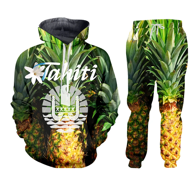 

3D Printed Tahiti Polynesia Short Sleeve Tracksuit Casual Sweatshirt Pants Hip Hop Top Playing Leaf Harajuku Zipper Pullover