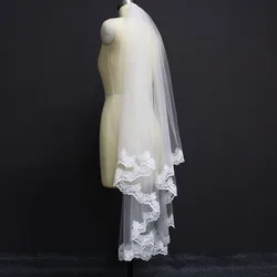 Lace Wedding Veil with Comb White Ivory Bridal Veil with Tulle Beautiful Lace Veil for Bride Wedding Accessories