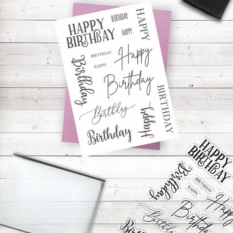 Happy Birthday Transparent Silicone Stamp Seal for DIY Scrapbooking Photo Album
