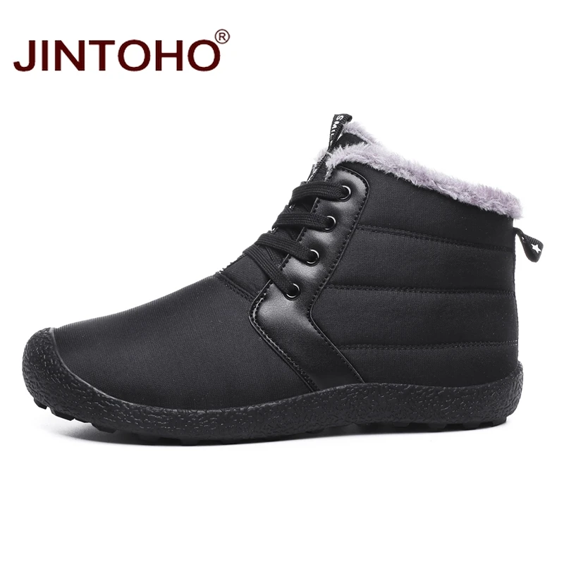 JINTOHO/теплая зимняя обувь; модные мужские кожаные ботинки; зимние мужские Ботильоны; недорогие мужские зимние ботинки; зимняя обувь для работы