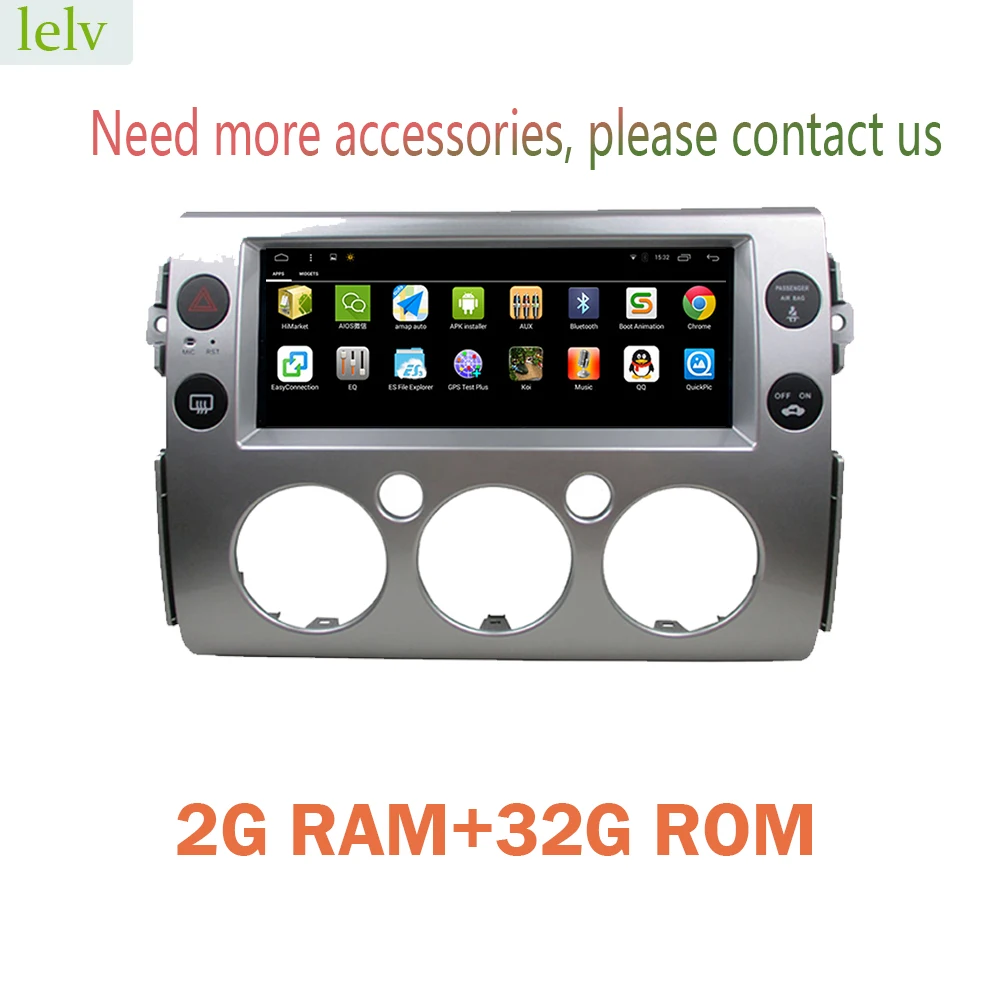 Lelv android для 2007 2008- Toyota FJ CRUISER 9/10. 25 дюймов Автомобильный DVD в автомобиль мультимедийный плеер MP5 HD полный сенсорный экран carplay - Цвет: 2GB RAM 32GB ROM