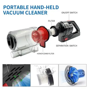 

6000Pa Car Vacuum Cleaner Handheld 12V 120W Strong Suction Vacuum Cleaner For Car Wet&Dry Dual Lightweight Auto Vacuum Cleaner