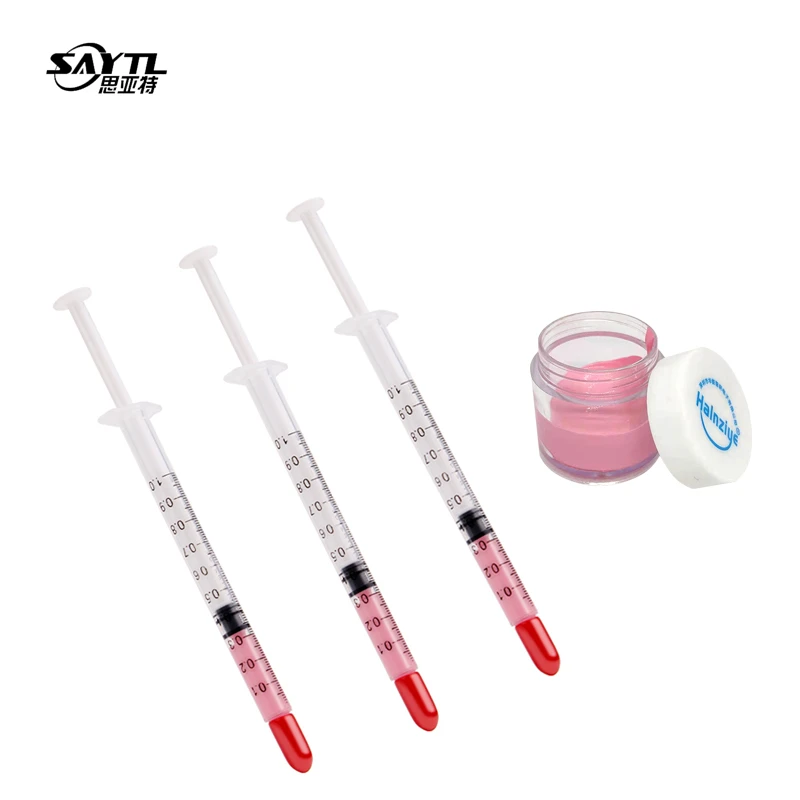 3g/20g Pink Thermal Silicone Grease Syringe Paste for CPU Cooler LED GPU Household Appliances Electronic Components Cooling flux core