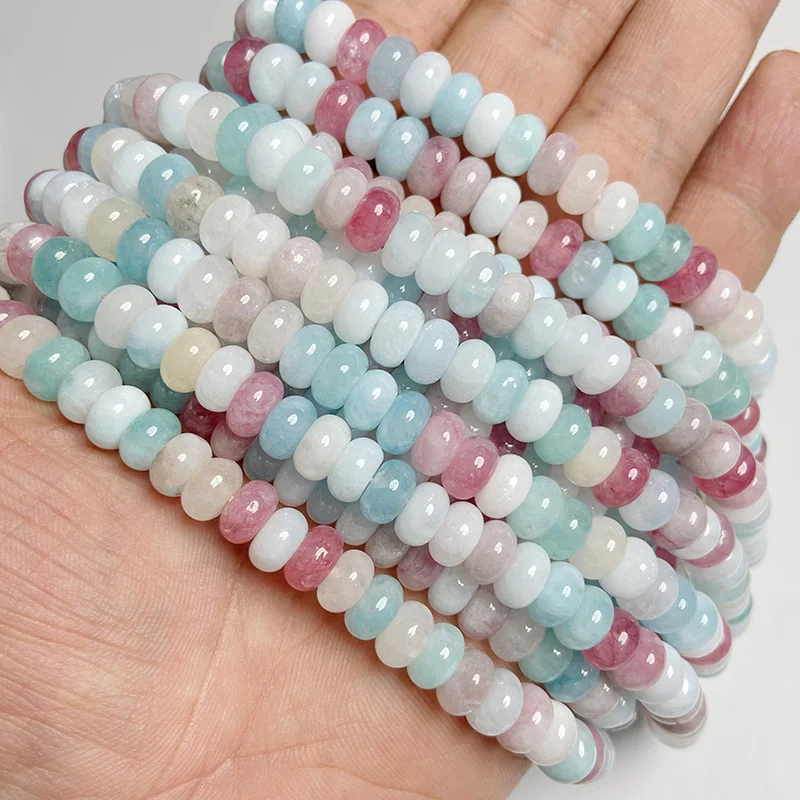 5x8mm 천연석 구슬 Jades Jaspers 옥수 Rondelle 스페이서 느슨한 DIY 비즈 보석 만들기 팔찌 목걸이 귀걸이