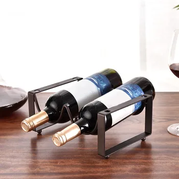 

Red Wine Rack European Style Wrought Iron Restaurant Decoration Wine Frame Stacking Wine Bar Bottle Creative Home Storage Rack
