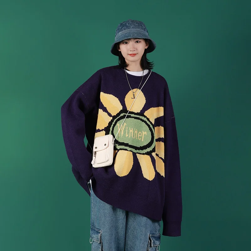 Autumn and winter loose sweaters women's bottoms wear top cover lazy wind super fire sweater student's