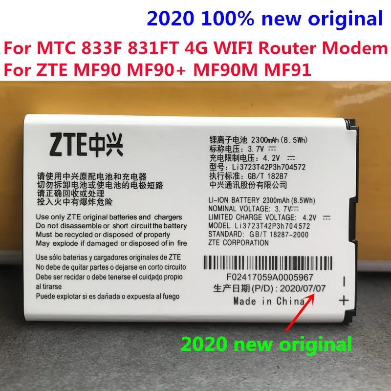 

Original New 2300mAh Li3723T42P3h704572 Battery For MTC 833F 831FT 4G WIFI Router Modem For ZTE MF90 MF90+ MF90M MF91 Batteries