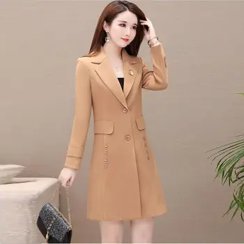 

Fashion Female Windbreaker Coats High Quality Large Size 5XL Mid-Long Outerwear Loose Spring Autumn Trench Coat Women Tops