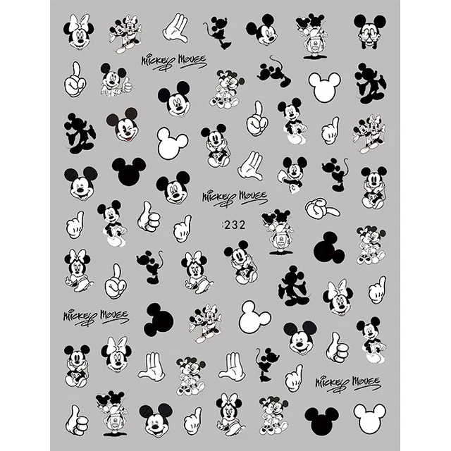 1PCS Disney Cartoon Anime Collection Star Design Nail Sticker Mickey Mouse Donald Duck Lion King Mermaid Stitch Nail Slider HC232